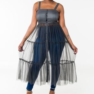 Strap Shoulder Tulle Dress